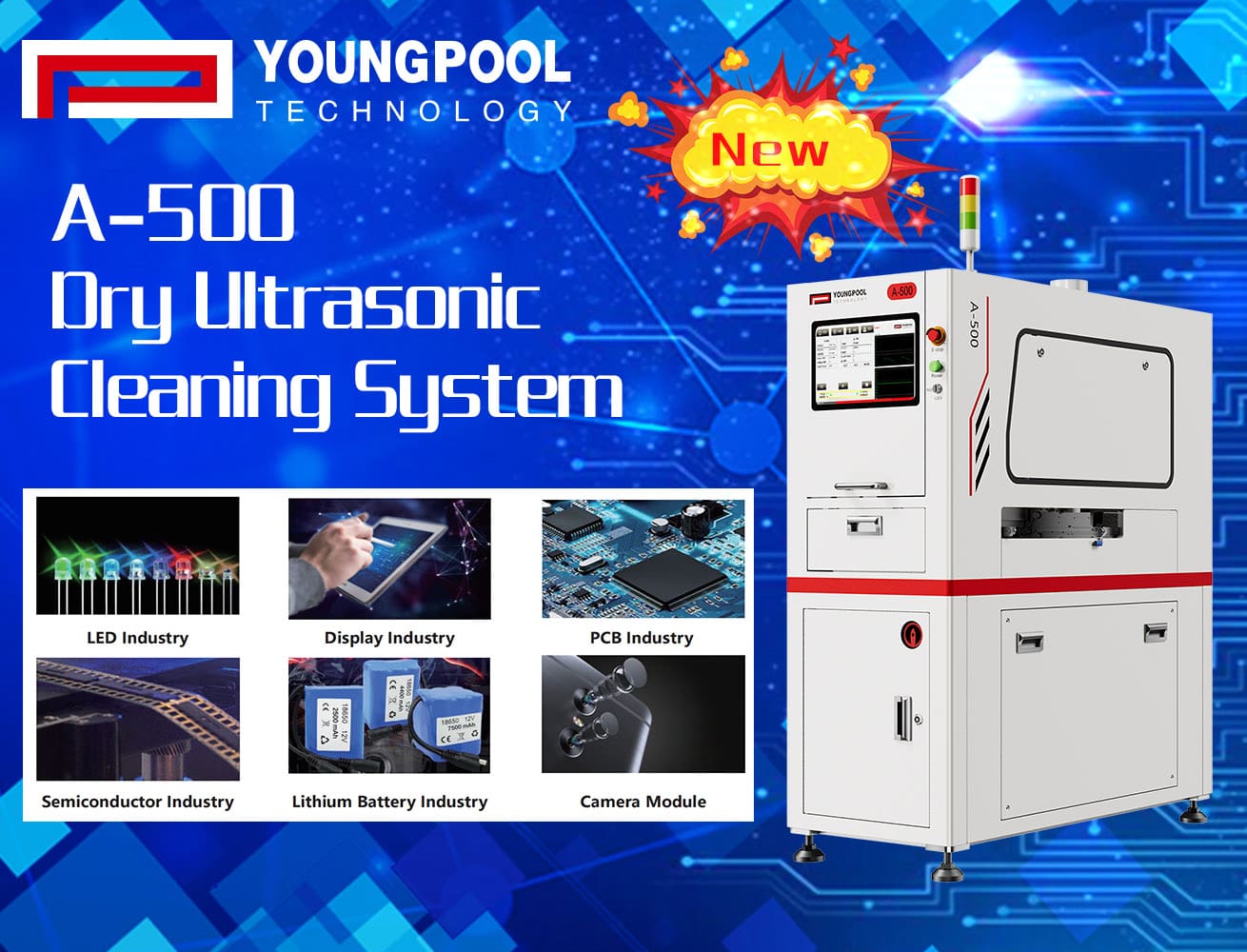 Lanzamiento de nuevo producto | Máquina de limpieza ultrasónica en seco A-500: Revolucionando los procesos de limpieza en la fabricación de productos electrónicos, impulsando la productividad de la industria.